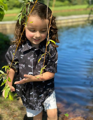 Dinosaur Youth Button Down Kids Button Down Greater Half